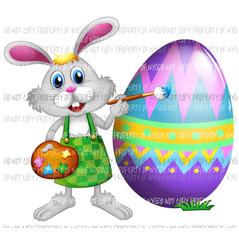 Bunny painting 1 Sublimation transfers Heat Transfer