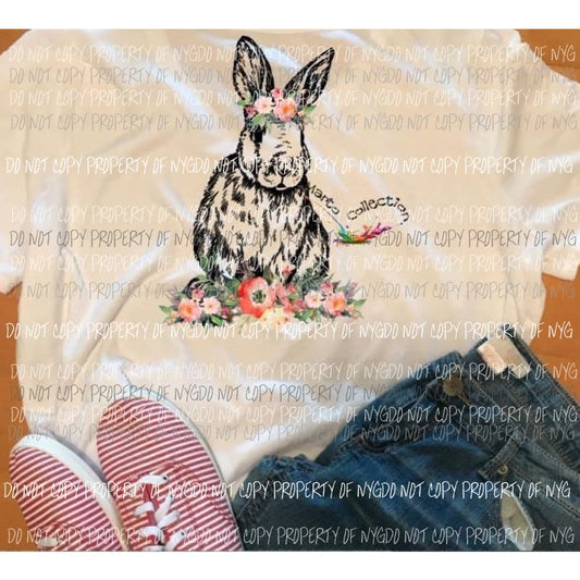 Bunny rabbit with flowers child size Heat Transfer