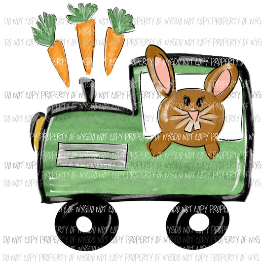 Bunny Train green brown carrots Sublimation transfers Heat Transfer
