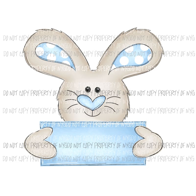 Bunny with Board Boy Sublimation transfers Heat Transfer