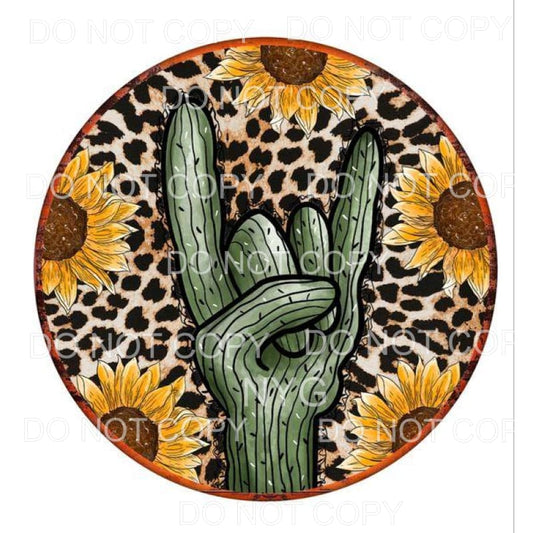 Cactus Hand Leopard Sunflower Circle Sublimation transfers -