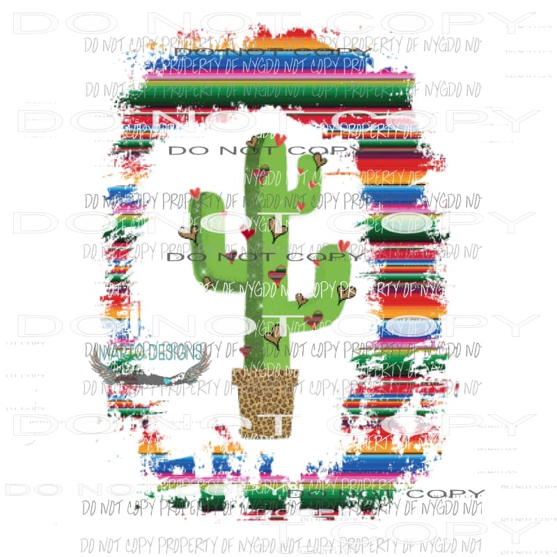 Cactus Heart Serape Sublimation transfers Valentines day Love Heat Transfer