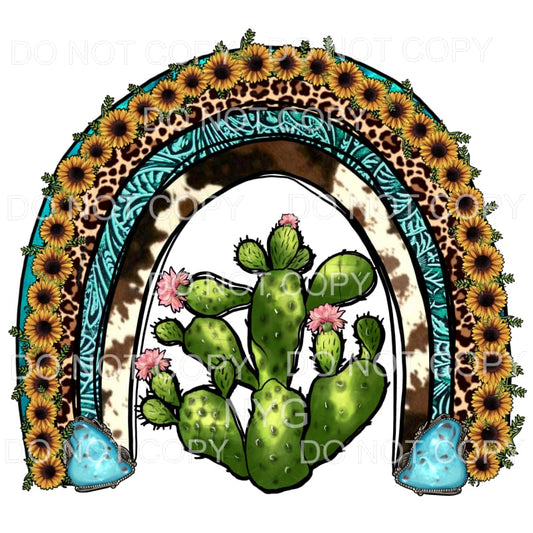 Cactus Rainbow Sunflowers Leopard Turquoise Embossed Leather