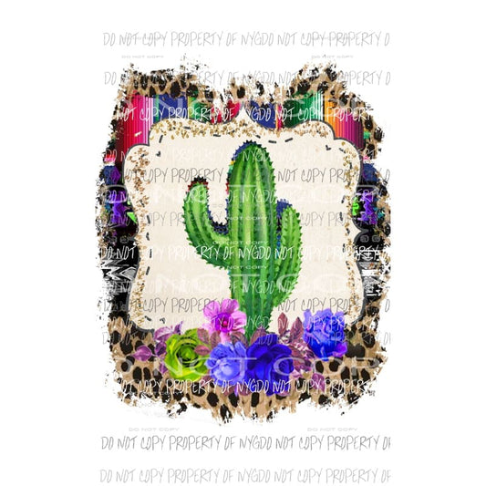 Cactus Serape multicolor Sublimation transfers Heat Transfer