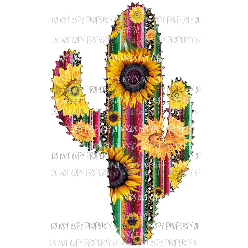 Cactus Serape sunflower Sublimation transfers Heat Transfer