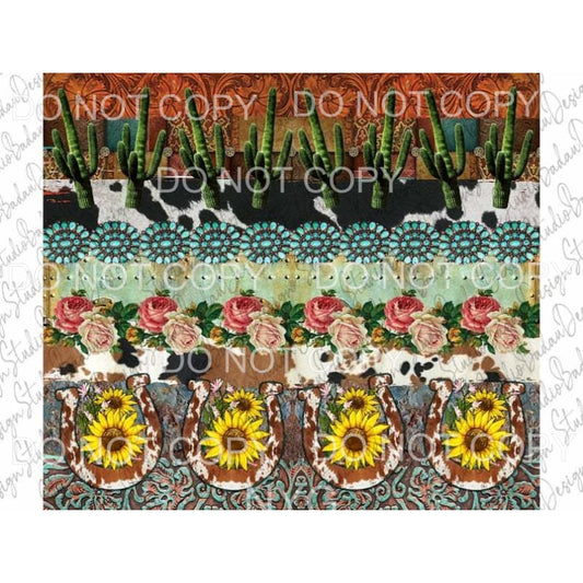 cactus sunflower cowhide sheet # 4 1.00 Sublimation 