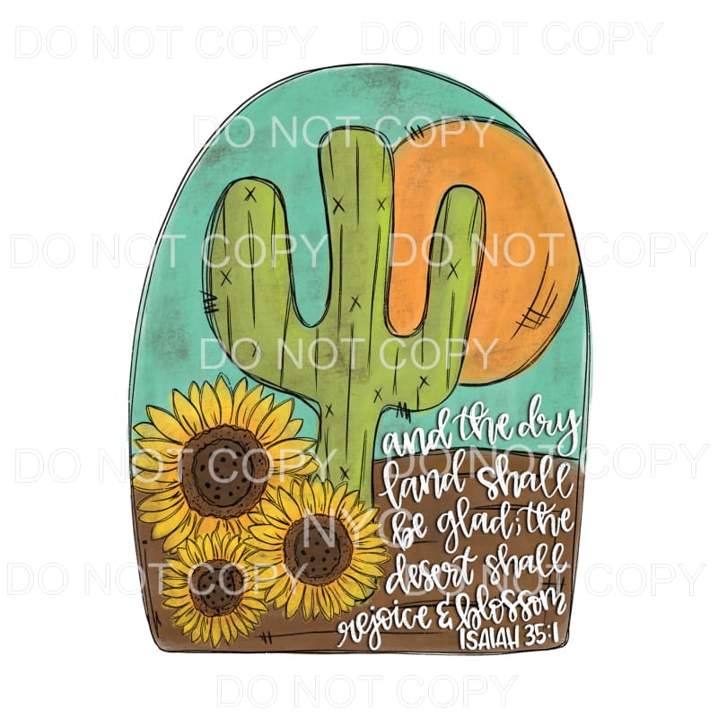 Cactus Sunflower With Bible Verse Sublimation transfers - 