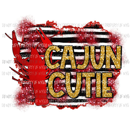 Cajun Cutie crawfish red black Louisiana Sublimation transfers Heat Transfer