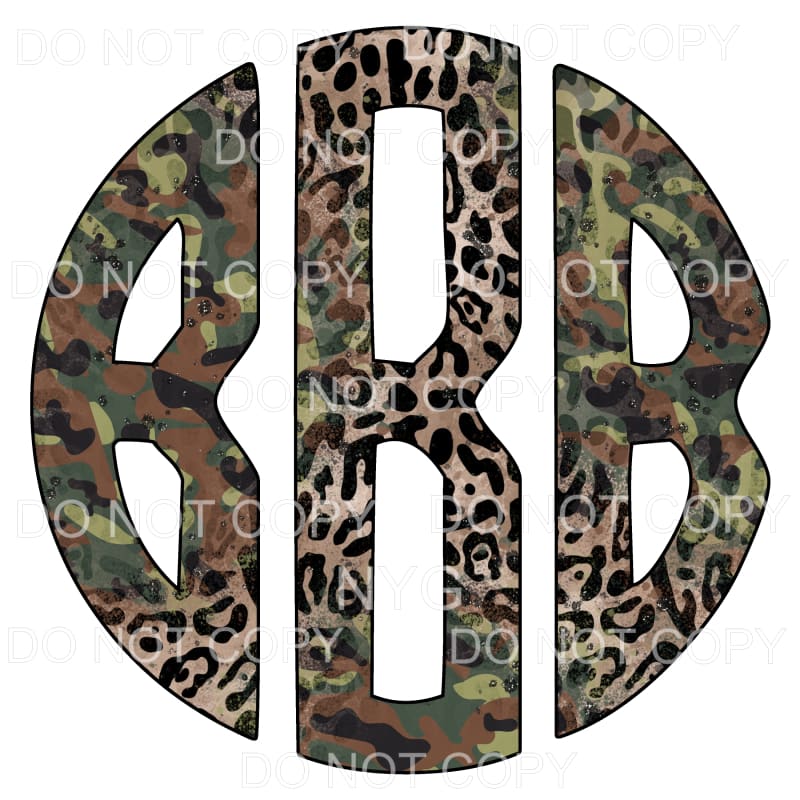 Camo Leopard monogram letters put letters in notes please 