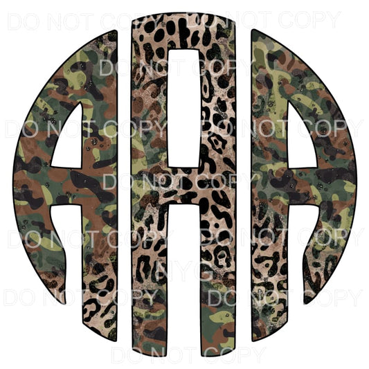 Camo Leopard monogram letters put letters in notes please 