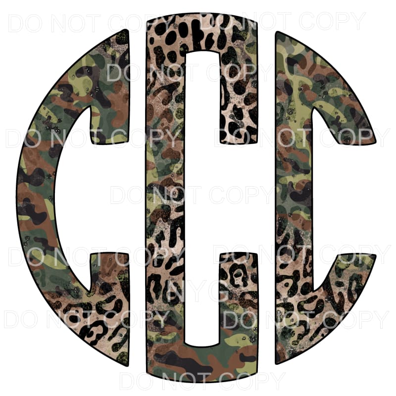 Camo Leopard monogram letters put letters in notes please 