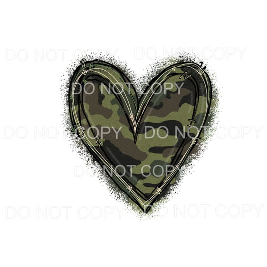 Camouflage Camo Heart Sublimation transfers - Heat Transfer