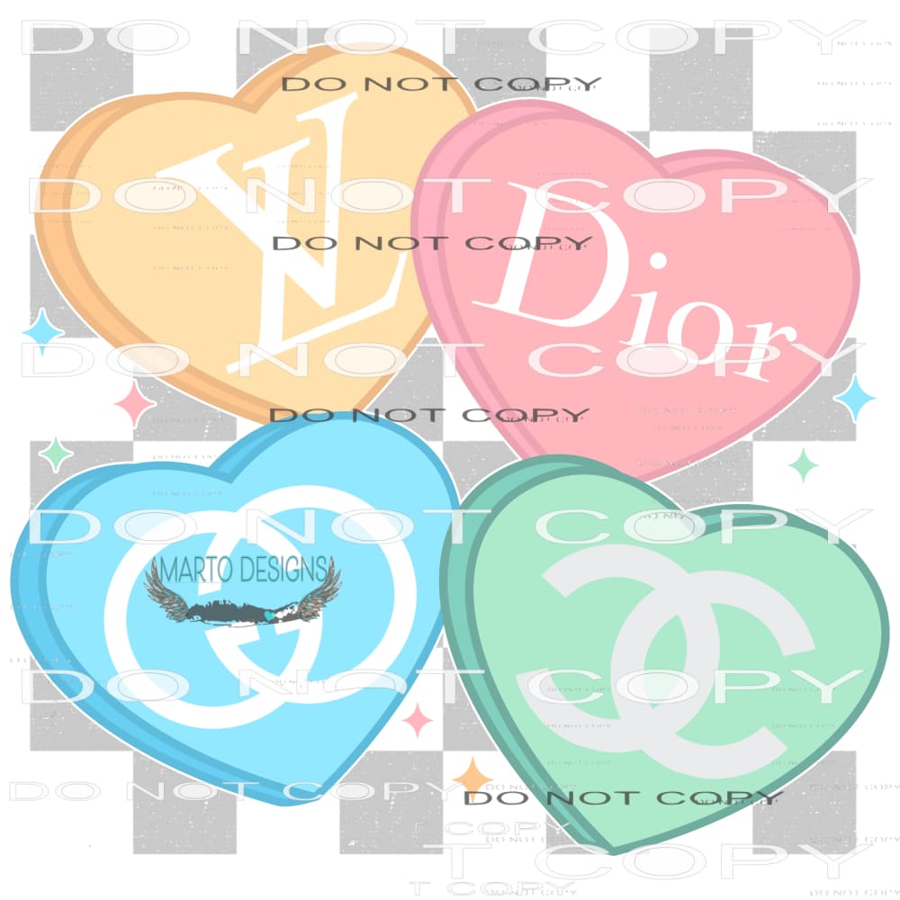 Candy Hearts #9521 Sublimation transfers - Heat Transfer