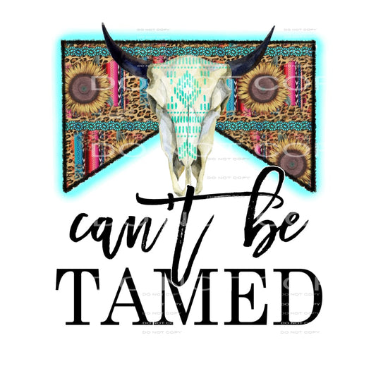 Can’t Be Tamed Aztec Bull Skull Serape Sunflowers Leopard 