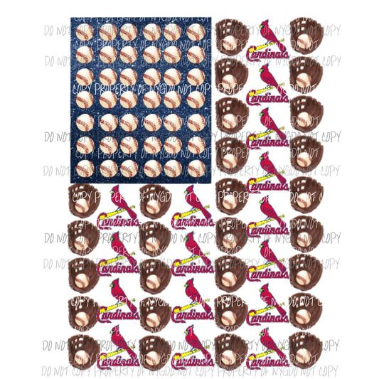 Cardinals Flag Baseball Sublimation transfers Heat Transfer