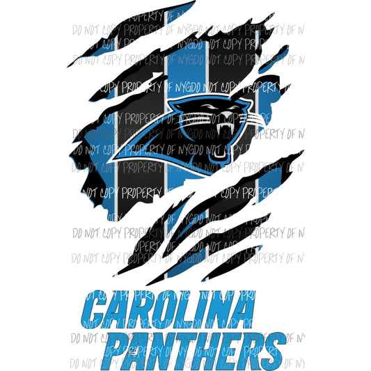 Carolina Panthers ripped design Sublimation transfers Heat Transfer