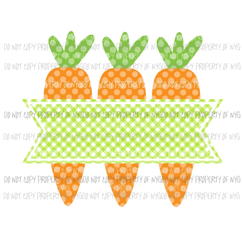 Carrot Trio Green Banner Sublimation transfers Heat Transfer