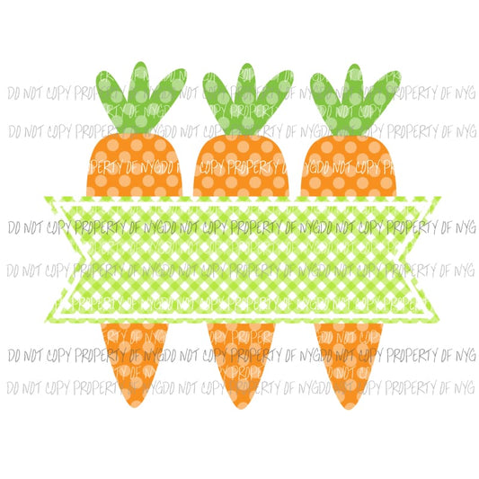 Carrot Trio Green Banner Sublimation transfers Heat Transfer