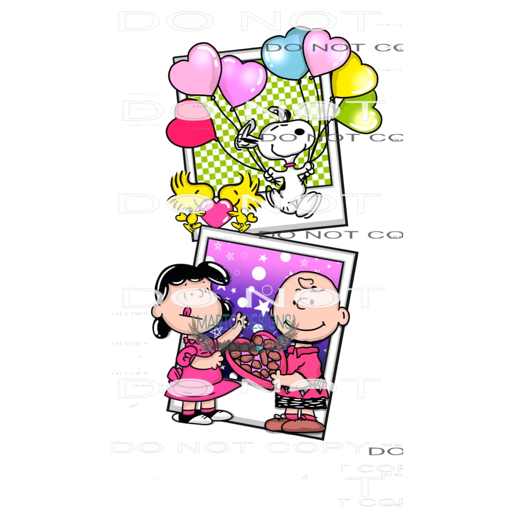 Charlie Brown Valentine Sleeve #8796 Sublimation transfers -