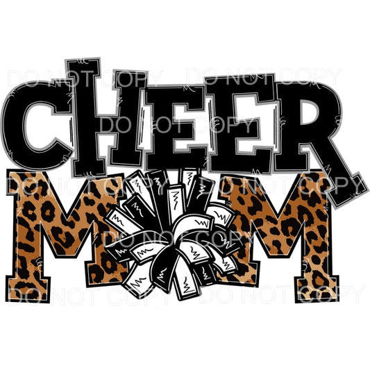 Cheer Mom Black Leopard #1643 Sublimation transfers - Heat 