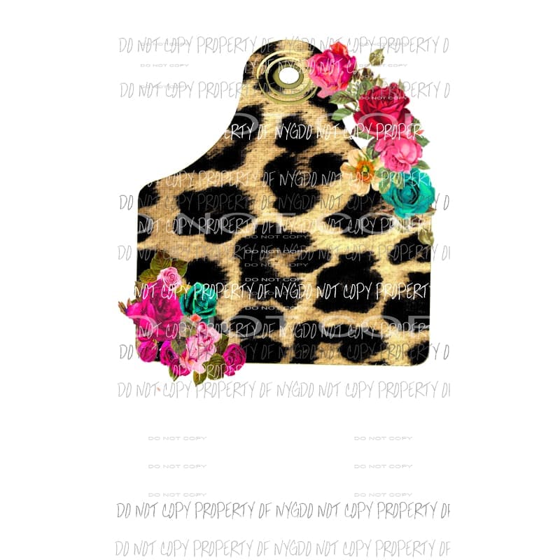 Cheetah Cow Tag Sublimation transfers Heat Transfer