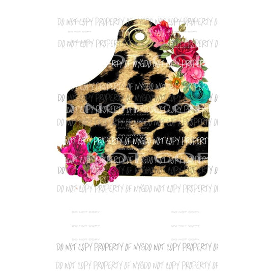 Cheetah Cow Tag Sublimation transfers Heat Transfer