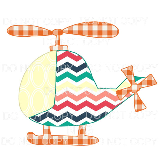 Chevron Plaid Print Helicopter Sublimation transfers - Heat 