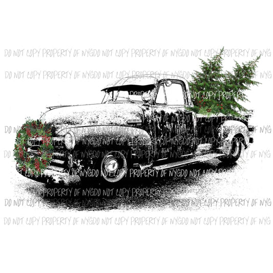 Chevy Christmas Tree Truck Sublimation transfers Heat Transfer