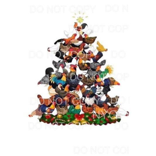 Chicken Christmas Tree #1820 Sublimation transfers - Heat 