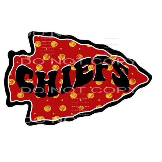 Chiefs # 123 Sublimation transfers - Heat Transfer Graphic