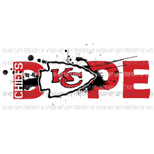 Chiefs Dope kansas city arrowhead splatter Sublimation transfers Heat Transfer