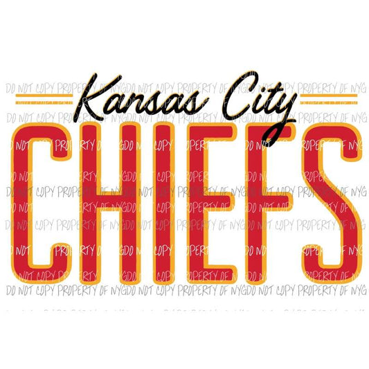 Chiefs KC Superbowl Champs # 9 Sublimation transfers Heat Transfer