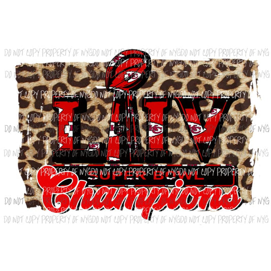 Chiefs KC Superbowl Champs # 2 Sublimation transfers Heat Transfer
