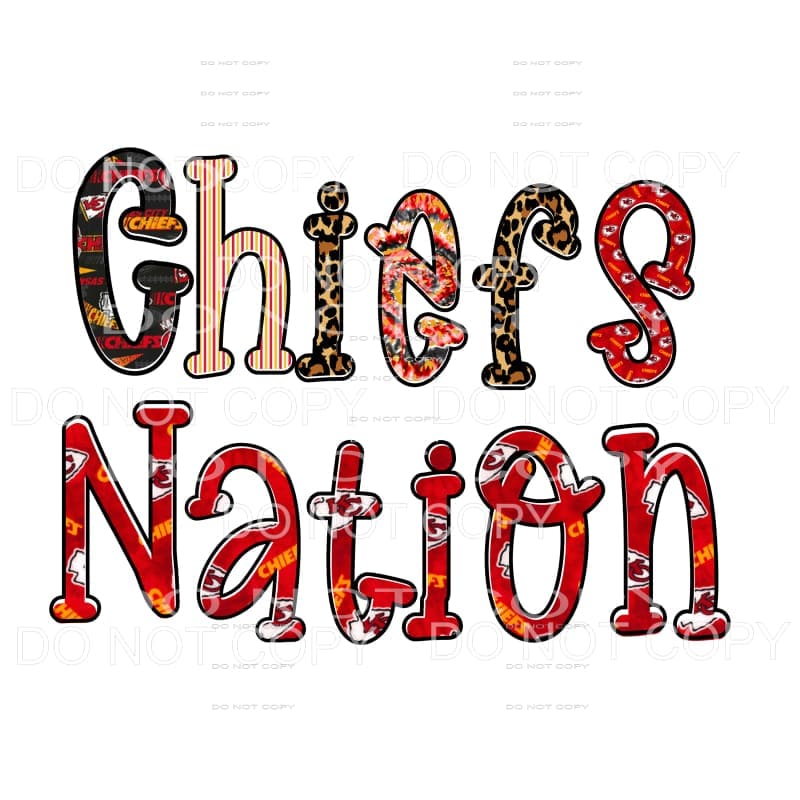 Chiefs Nation # 2 KC Chiefs Sublimation transfers - Heat 