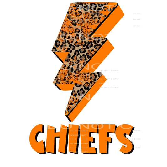 Chiefs Orange Lightning bolt # 22441 Sublimation transfers -