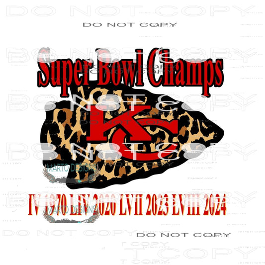 Chiefs Superbowl 12 Sublimation transfers - Heat Transfer