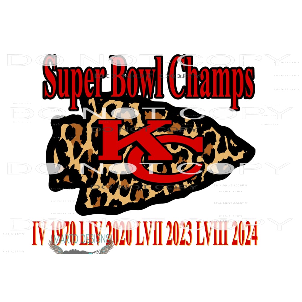 Chiefs Superbowl 12 Sublimation transfers - Heat Transfer