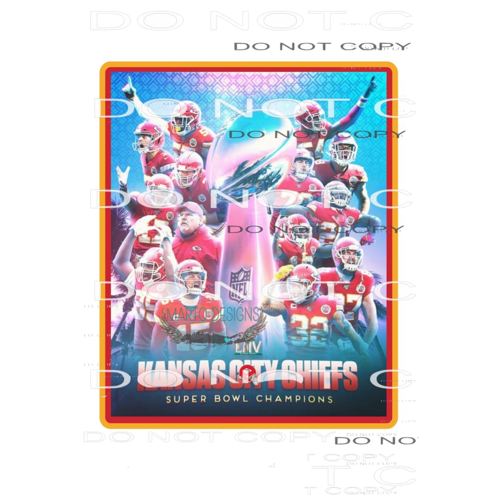 Chiefs Superbowl 15 Sublimation transfers - Heat Transfer
