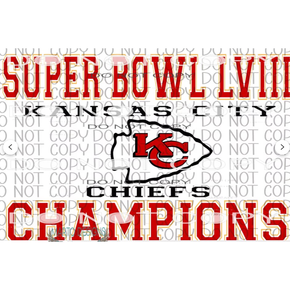 Chiefs Superbowl 17 Sublimation transfers - Heat Transfer