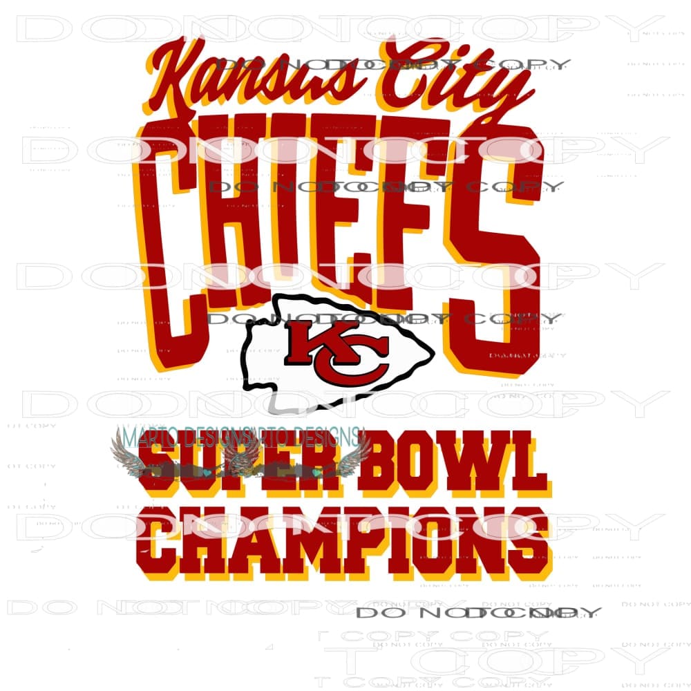 Chiefs Superbowl 8 Sublimation transfers - Heat Transfer