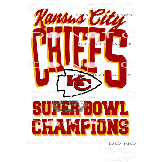 Chiefs Superbowl 8 Sublimation transfers - Heat Transfer