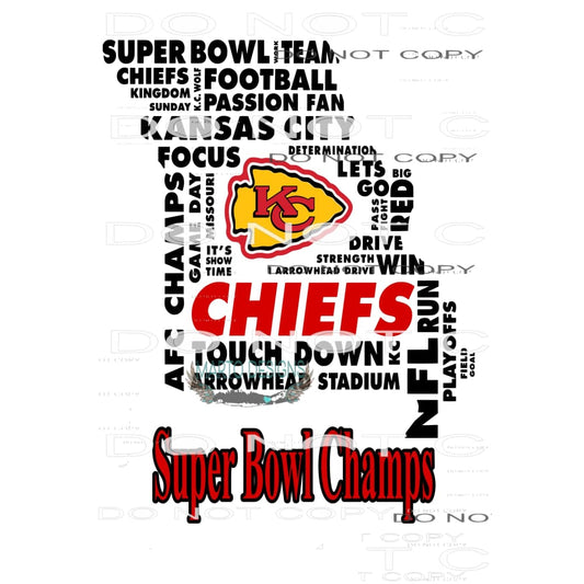 Chiefs Superbowl 9 Sublimation transfers - Heat Transfer