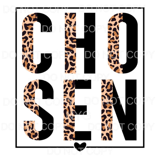 Chosen Half Leopard Black Framed #707 Sublimation transfers 
