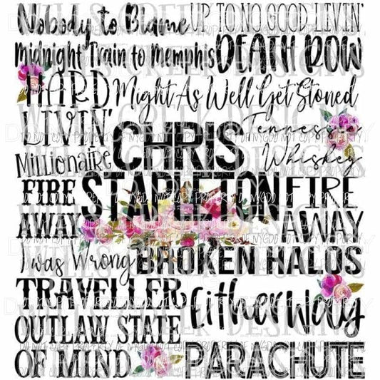 Chris Stapleton songs Sublimation transfers Heat Transfer