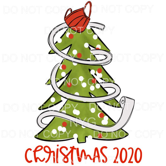 Christmas 2020 Tree Toilet Paper Mask Sublimation transfers 