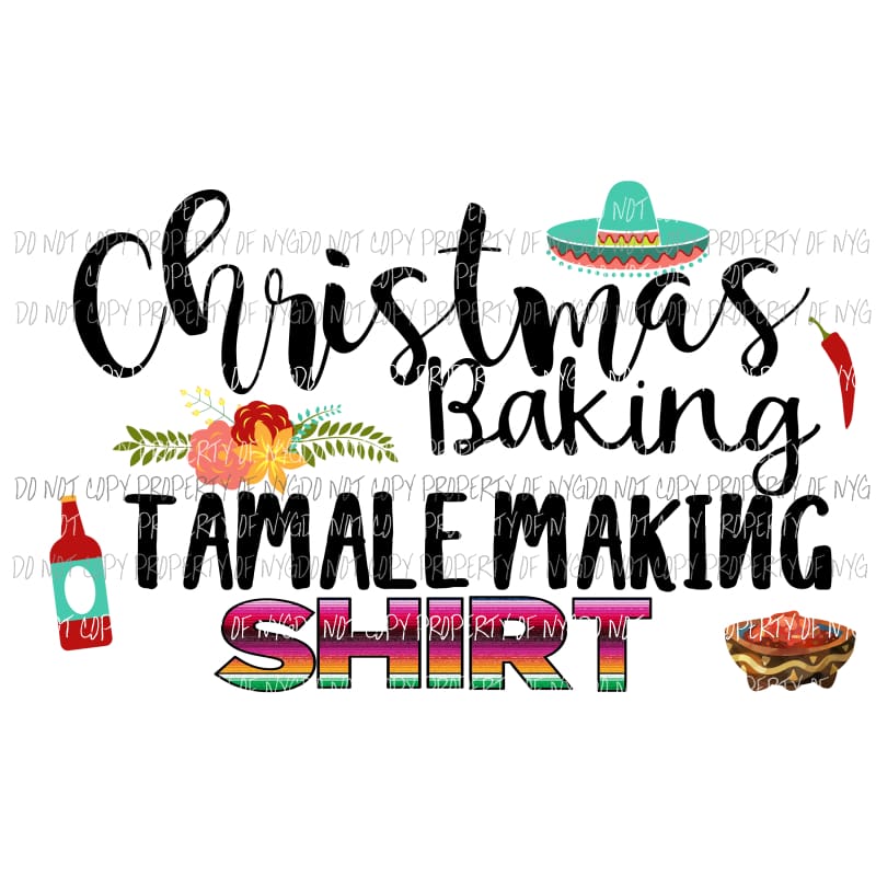 christmas baking tamale making Sublimation transfers Heat Transfer