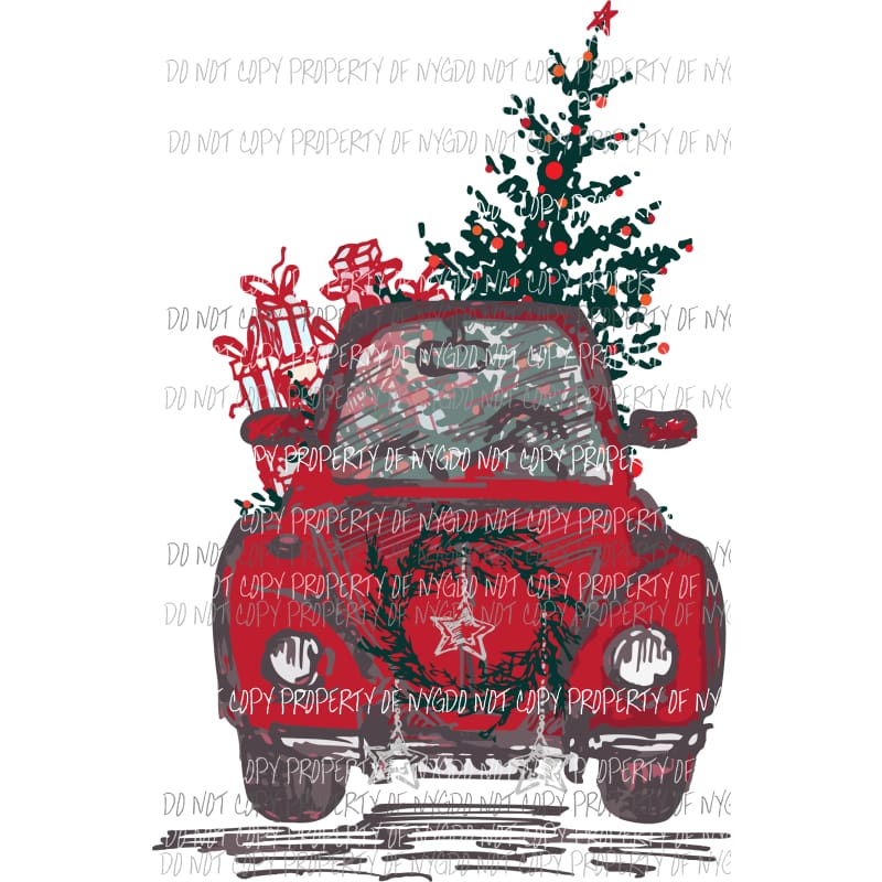 christmas car Sublimation transfers Heat Transfer