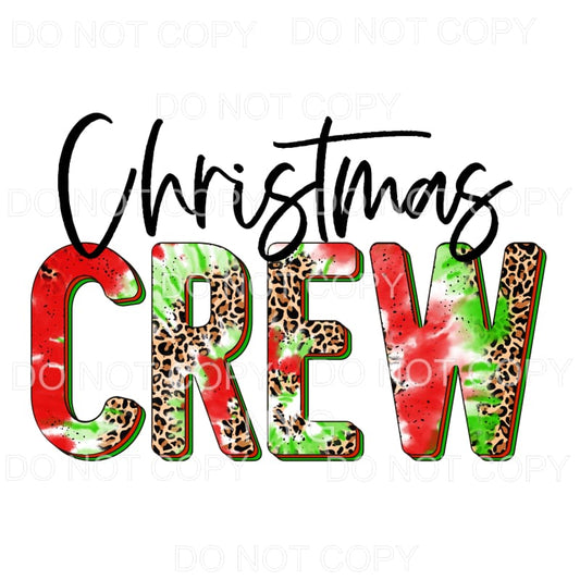 Christmas Crew Red Green Tie Dye Leopard #1112 Sublimation 
