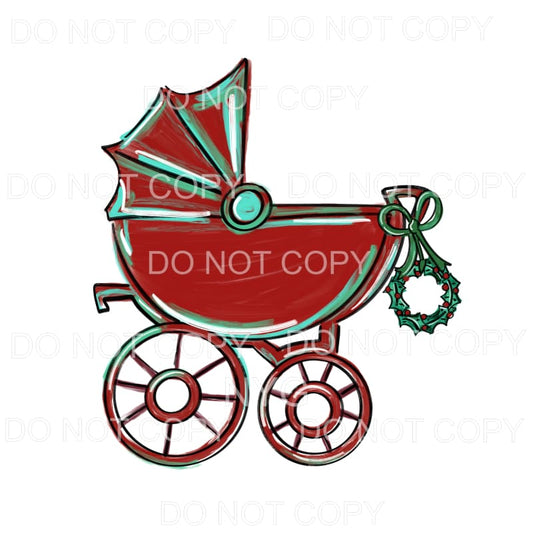 Christmas Red Baby Buggy Sublimation transfers - Heat 