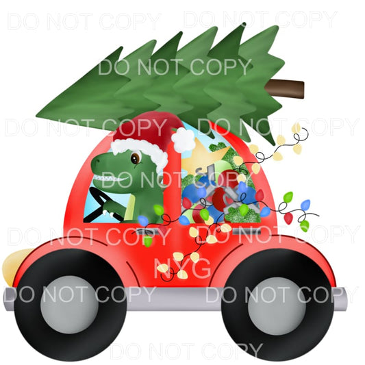 Christmas Santa Dinosaur Red Car Tree Sublimation transfers 